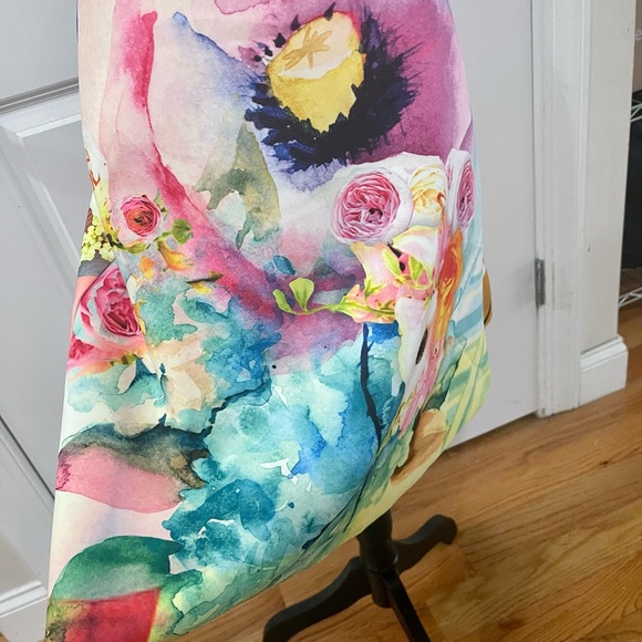 Clover Canyon Fluorescent Rose Cut Out Neoprene Dress in Multi Sz S - Picture 8 of 15